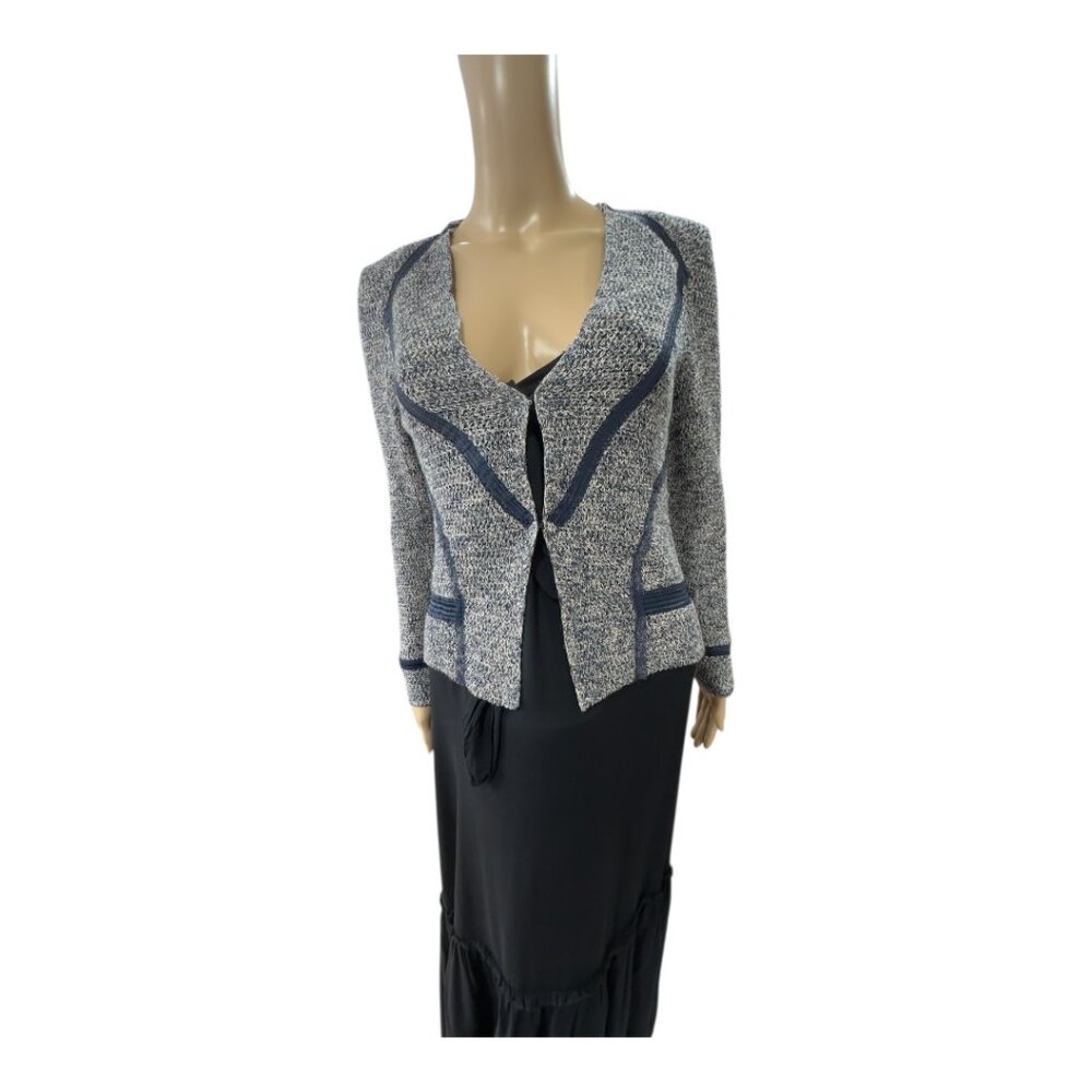Nic + Zoe My Darling Marled V-Neck Dark Indigo Jacket PP (X-Small)